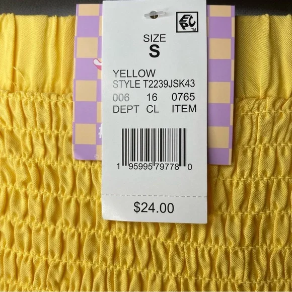 NWT Ascot & Hart Yellow Stretch And Flutter Skirt SMALL - Picture 6 of 7